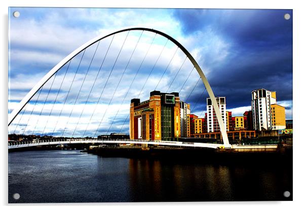 Newcastle bridge Acrylic by Elizabeth Page