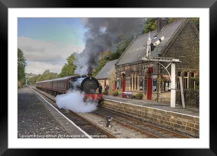 Steam locomotive 68013 at Darley Dale. Framed Mounted Print by David Birchall