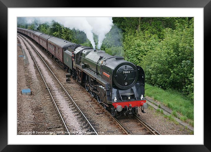 70013 Oliver Cromwell approaching Chesterfield. Framed Mounted Print by David Birchall