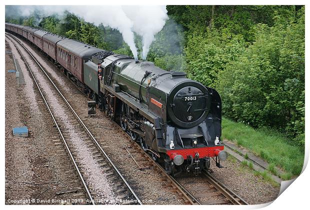 70013 Oliver Cromwell approaching Chesterfield. Print by David Birchall