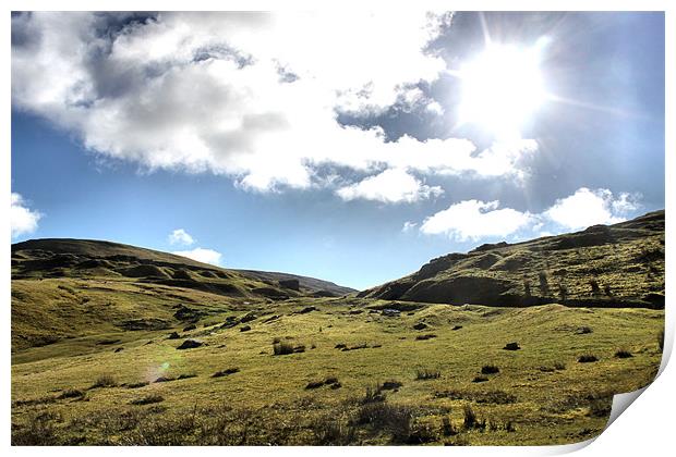 Welsh landscape Print by Elizabeth Page