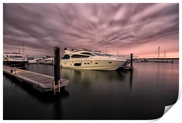 Sunseeker Sunset Poole Harbour Print by Jennie Franklin