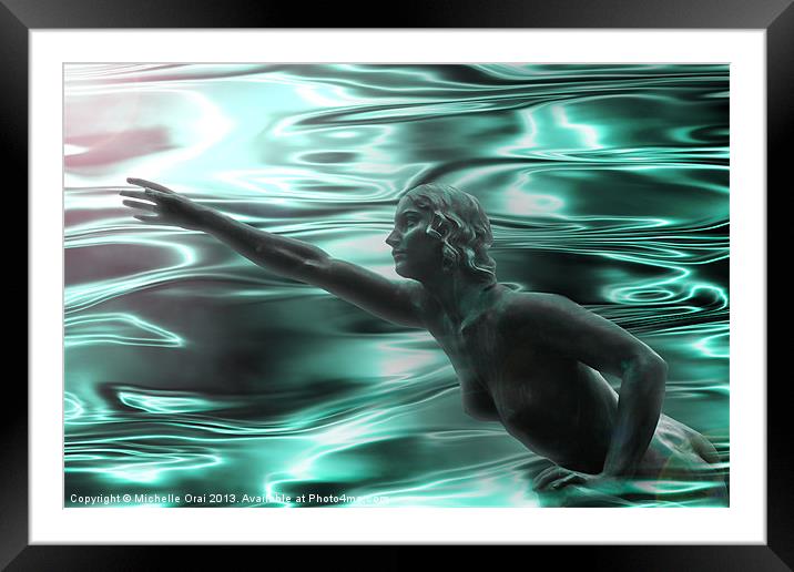 Water nymph Framed Mounted Print by Michelle Orai