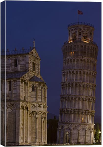 Leaning tower and dome @ night Canvas Print by Thomas Schaeffer
