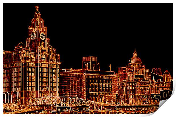 The three graces in bronze Print by sue davies