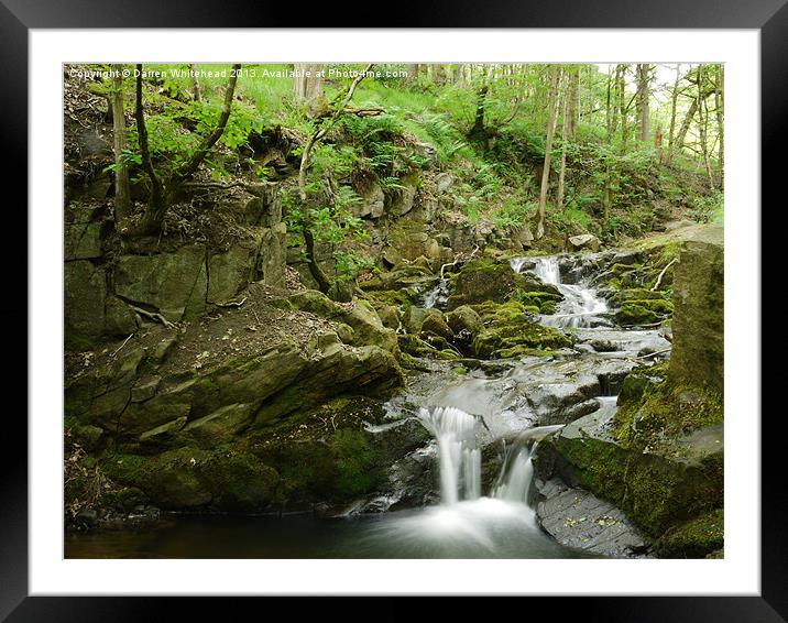 Waterfall in Spring 1 Framed Mounted Print by Darren Whitehead