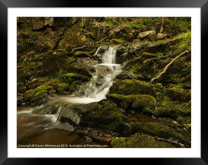 Waterfall in Spring 2 Framed Mounted Print by Darren Whitehead
