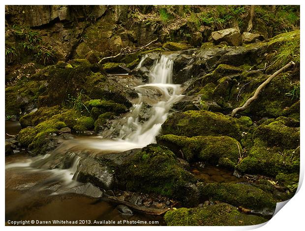 Waterfall in Spring 2 Print by Darren Whitehead