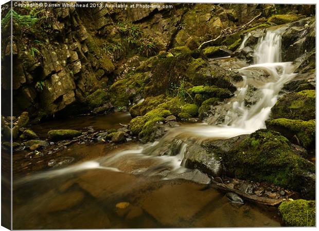 Waterfall in Spring 3 Canvas Print by Darren Whitehead