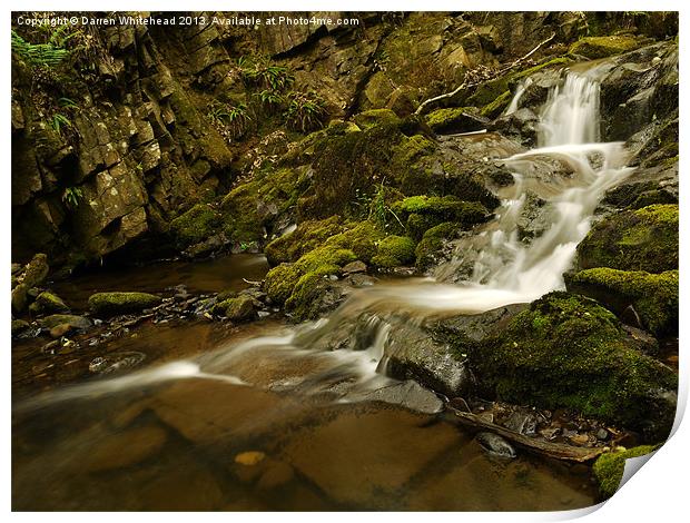 Waterfall in Spring 3 Print by Darren Whitehead
