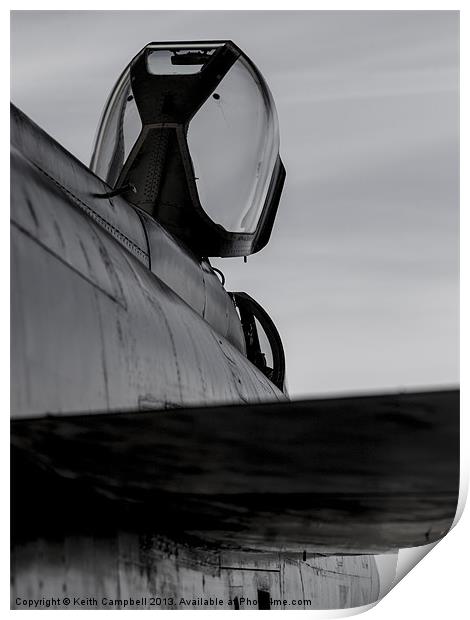 Lightning XS904 - black and white Print by Keith Campbell