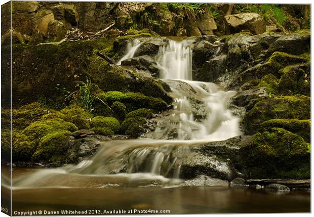 Waterfall in Spring 4 Canvas Print by Darren Whitehead