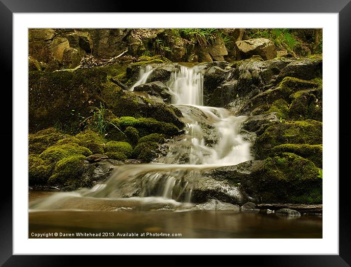 Waterfall in Spring 4 Framed Mounted Print by Darren Whitehead