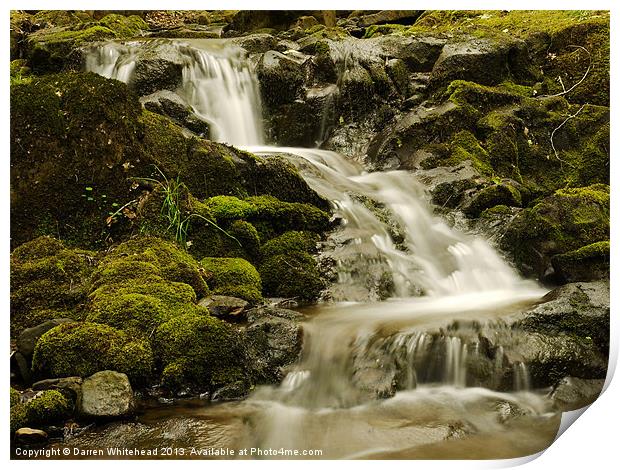 Waterfall in Spring 5 Print by Darren Whitehead