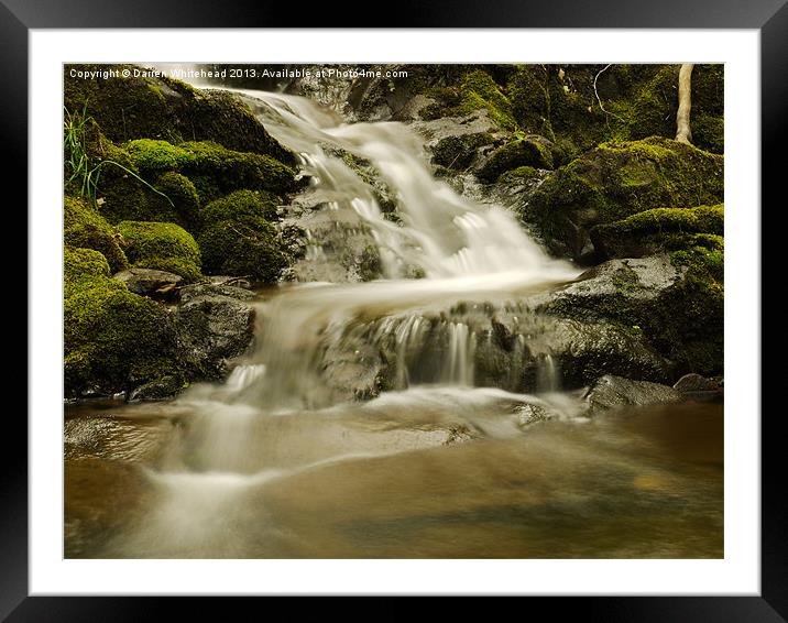 Waterfall in Spring 6 Framed Mounted Print by Darren Whitehead