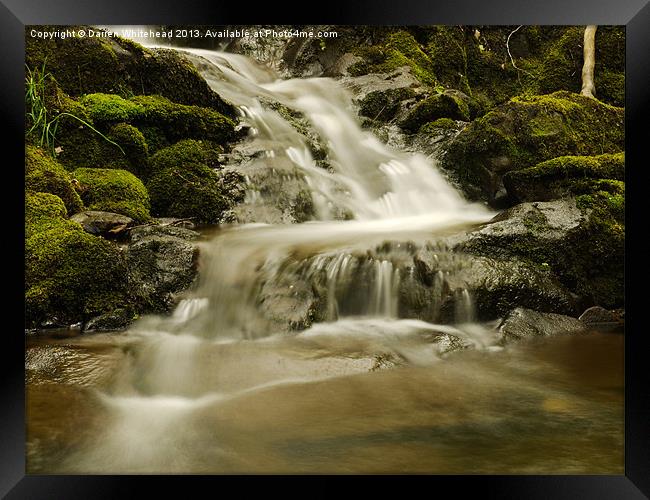 Waterfall in Spring 6 Framed Print by Darren Whitehead