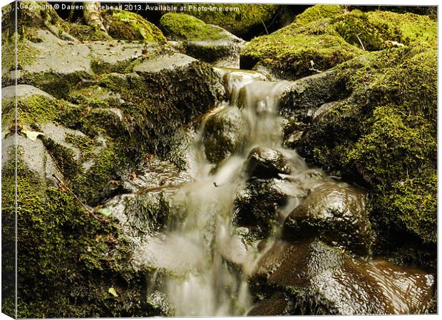 Waterfall in Spring 8 Canvas Print by Darren Whitehead