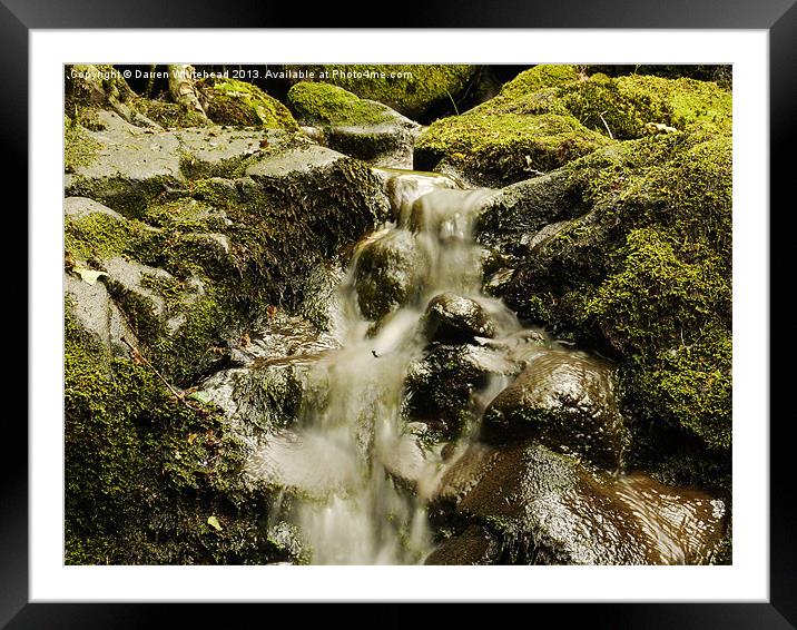 Waterfall in Spring 8 Framed Mounted Print by Darren Whitehead