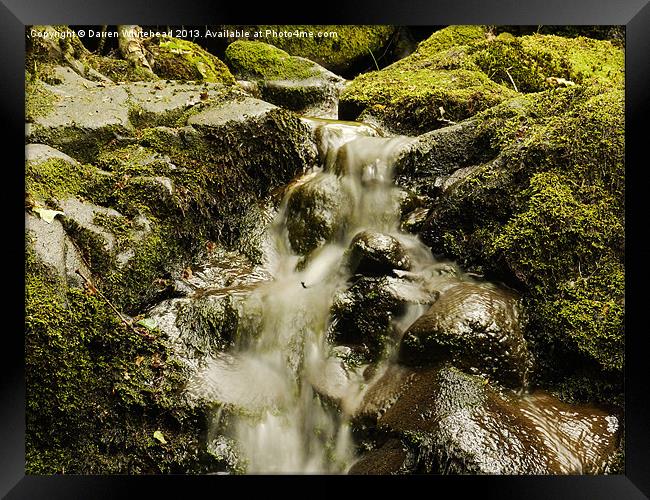 Waterfall in Spring 8 Framed Print by Darren Whitehead