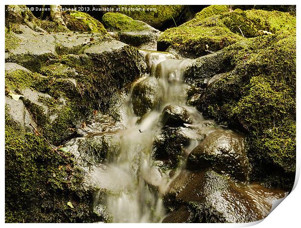 Waterfall in Spring 8 Print by Darren Whitehead