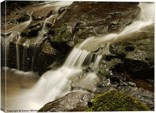 Waterfall in Spring 10 Canvas Print by Darren Whitehead