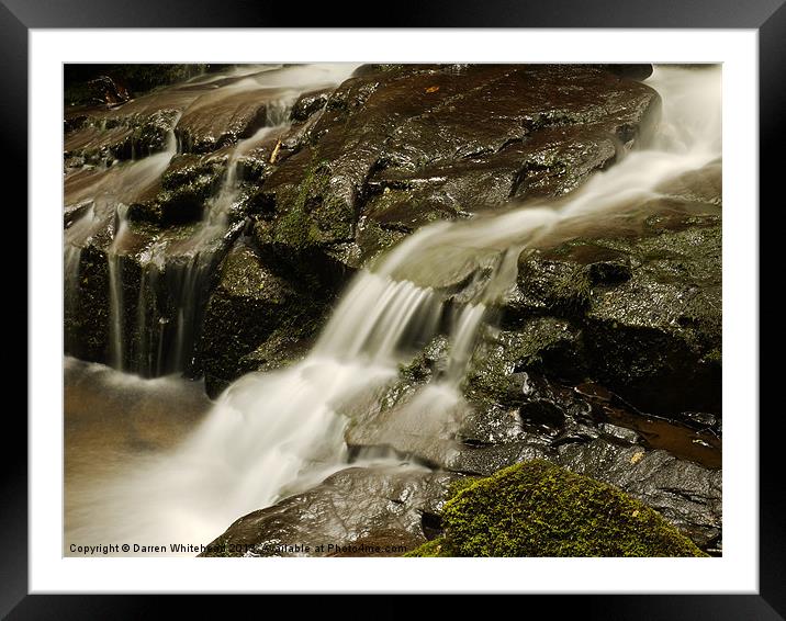 Waterfall in Spring 10 Framed Mounted Print by Darren Whitehead