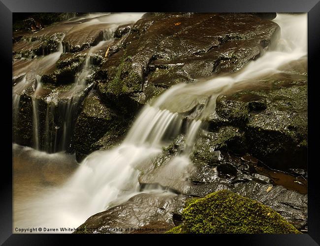 Waterfall in Spring 10 Framed Print by Darren Whitehead