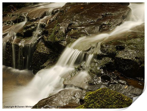 Waterfall in Spring 10 Print by Darren Whitehead