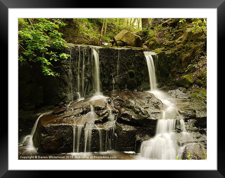 Waterfall in Spring 11 Framed Mounted Print by Darren Whitehead