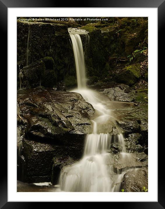 Waterfall in Spring 12 Framed Mounted Print by Darren Whitehead