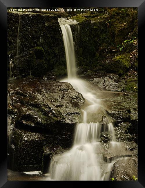 Waterfall in Spring 12 Framed Print by Darren Whitehead