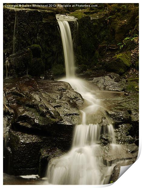 Waterfall in Spring 12 Print by Darren Whitehead