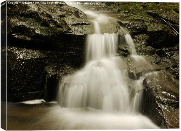 Waterfall in Spring 13 Canvas Print by Darren Whitehead