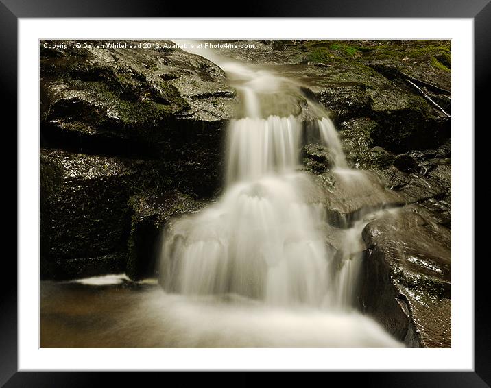 Waterfall in Spring 13 Framed Mounted Print by Darren Whitehead