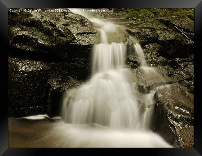 Waterfall in Spring 13 Framed Print by Darren Whitehead