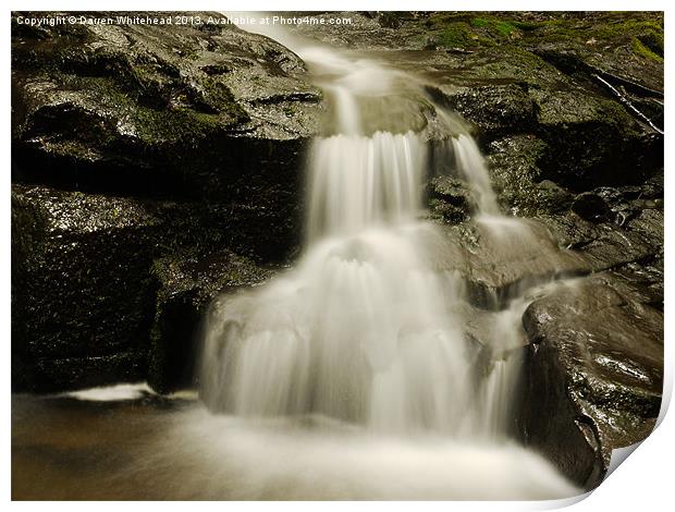 Waterfall in Spring 13 Print by Darren Whitehead