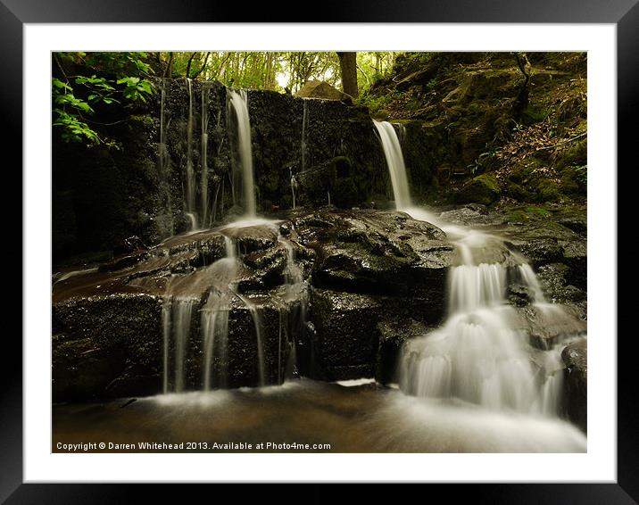 Waterfall in Spring 14 Framed Mounted Print by Darren Whitehead
