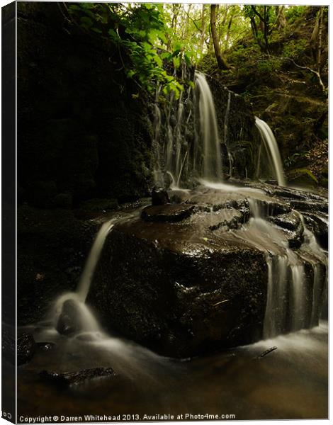 Waterfall in Spring 15 Canvas Print by Darren Whitehead