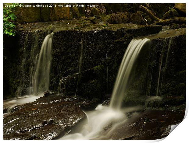Waterfall in Spring 16 Print by Darren Whitehead