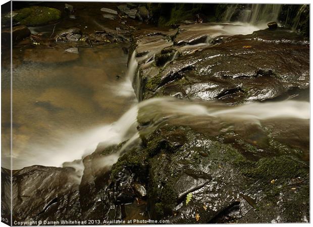 Waterfall in Spring 17 Canvas Print by Darren Whitehead