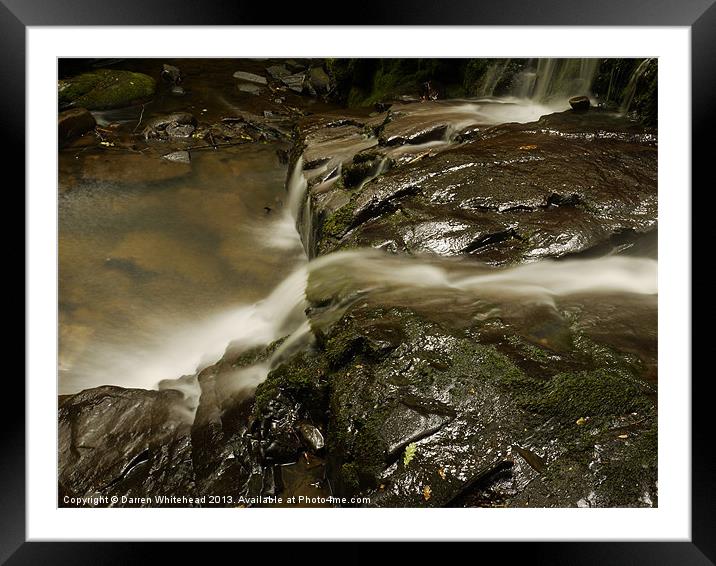 Waterfall in Spring 17 Framed Mounted Print by Darren Whitehead