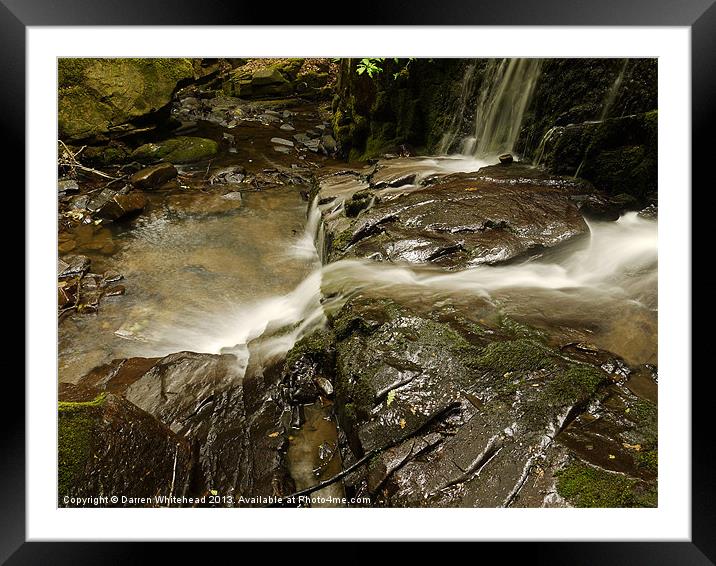 Waterfall in Spring 18 Framed Mounted Print by Darren Whitehead