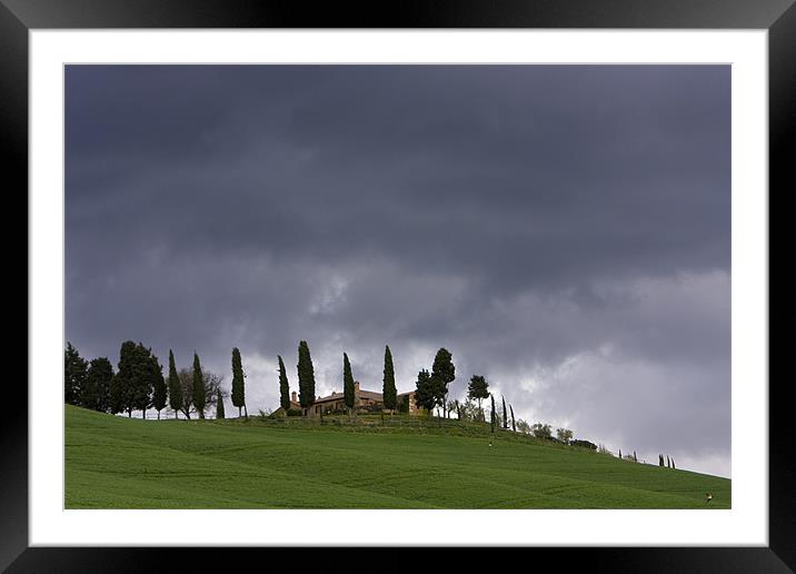 Rolling hills with storm clouds Framed Mounted Print by Thomas Schaeffer