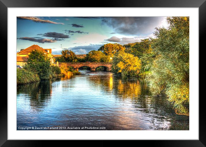 Evening Light on the Margy River in Ballycastle, C Framed Mounted Print by David McFarland