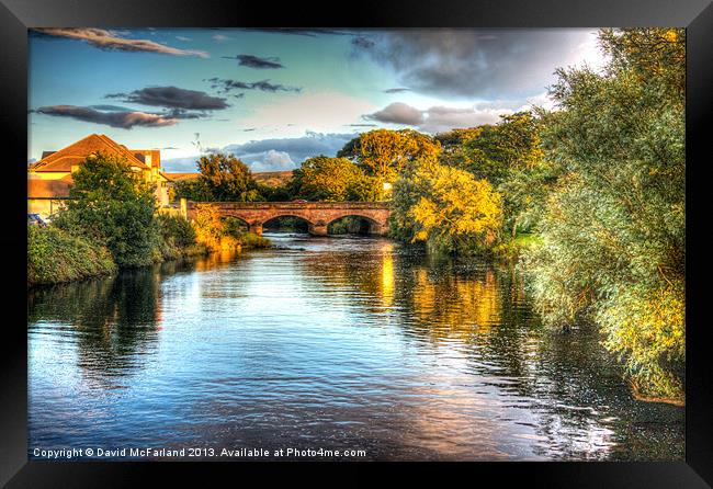 Evening Light on the Margy River in Ballycastle, C Framed Print by David McFarland