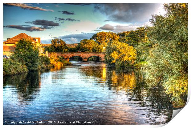 Evening Light on the Margy River in Ballycastle, C Print by David McFarland