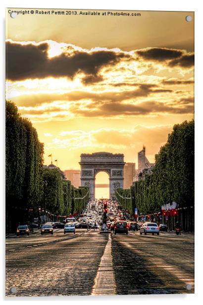 The Arc de Triumphe Acrylic by Robert Pettitt