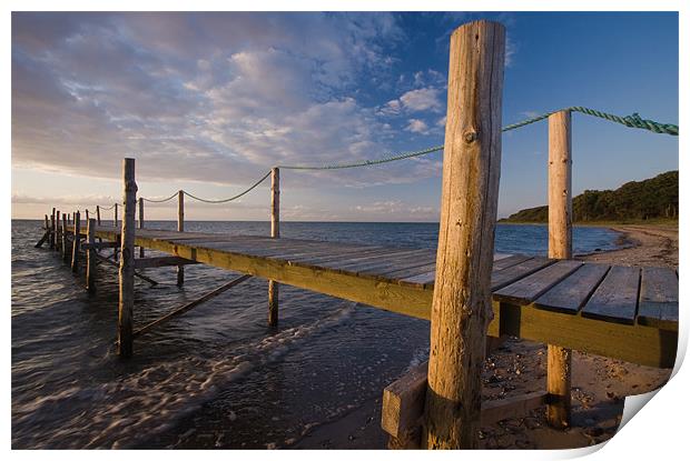 Pier at sunset Print by Thomas Schaeffer