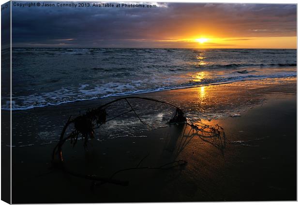 Sunset At Cleveleys Canvas Print by Jason Connolly