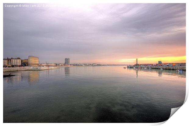 Sunset at Margate Print by Thanet Photos